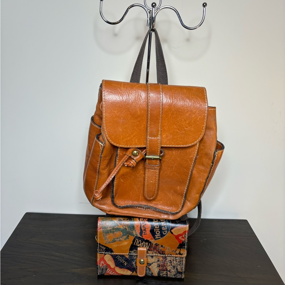 Patricia Nash backpack and wallet Brown Leather - Picture 2 of 9
